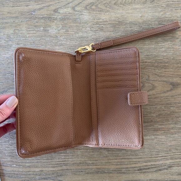 Tory Burch Britten Smartphone Wallet-Bark Rolled Leather-Gold Hardware-RRP $185 - Picture 6 of 8